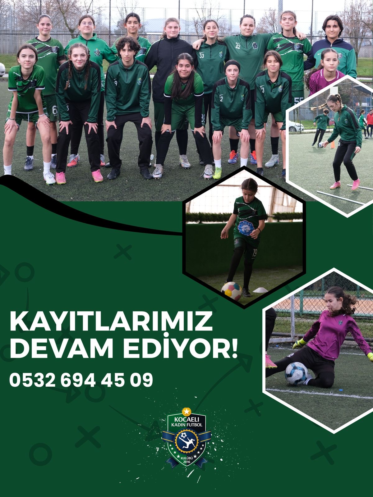 ⚽️💚 Kocaeli’de kadın futbolunun yükselişi devam ediyor!  Azim, mücadele ve inançla sahaya çıkan kadın futbolcularımız; geleceğin yıldızlarını yetiştiriyor, Kocaeli’yi gururla temsil ediyor. 🏆  Hayallerinin peşinden koşan tüm kız çocuklarımız için futbol sadece bir oyun değil; özgüven, disiplin ve başarı yolculuğudur. 💪⚽️  Kocaeli’nin güçlü kadınları sahada! 🔥